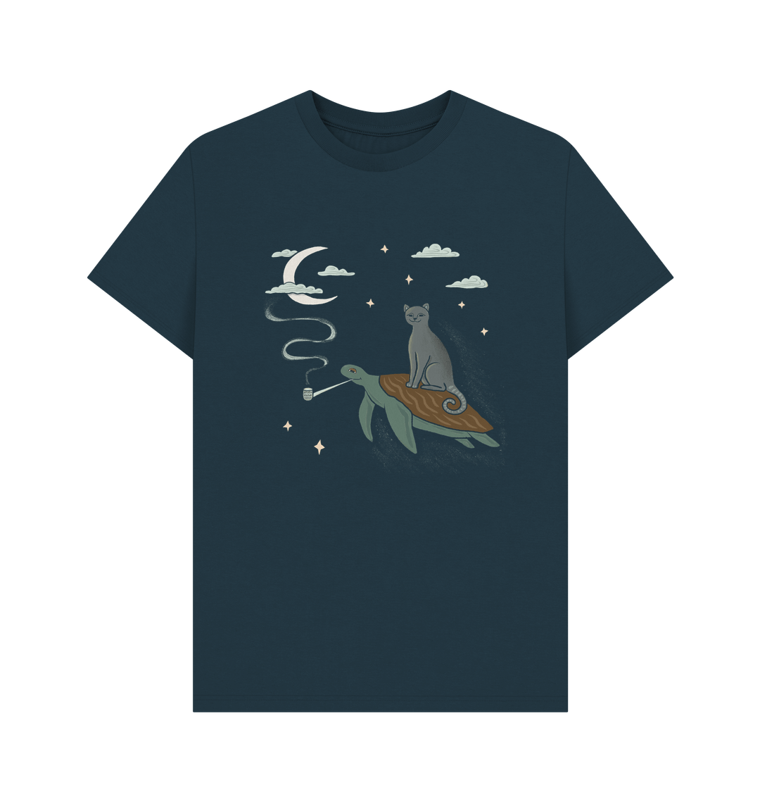 Denim Blue 'Cat & Turtle Flying To The Moon' Eco Shirt